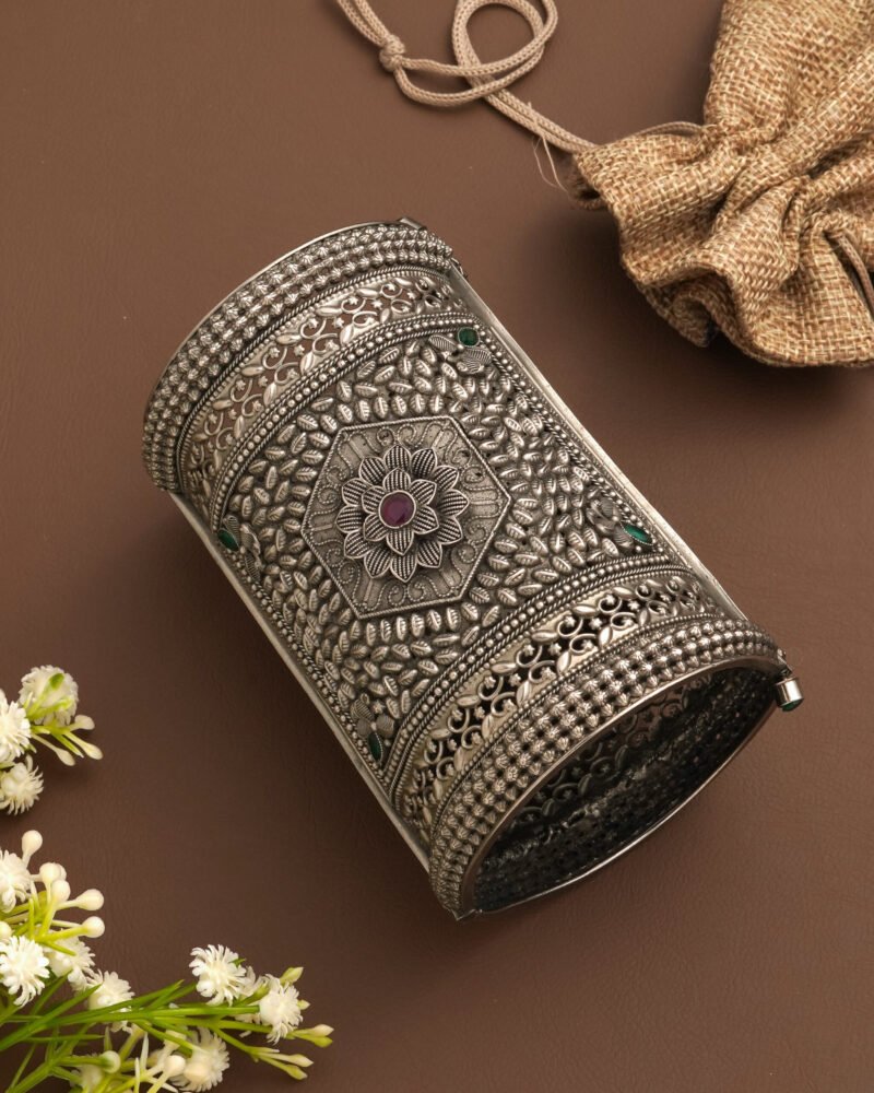 Unisex Rajwadi Germen Silver Kada