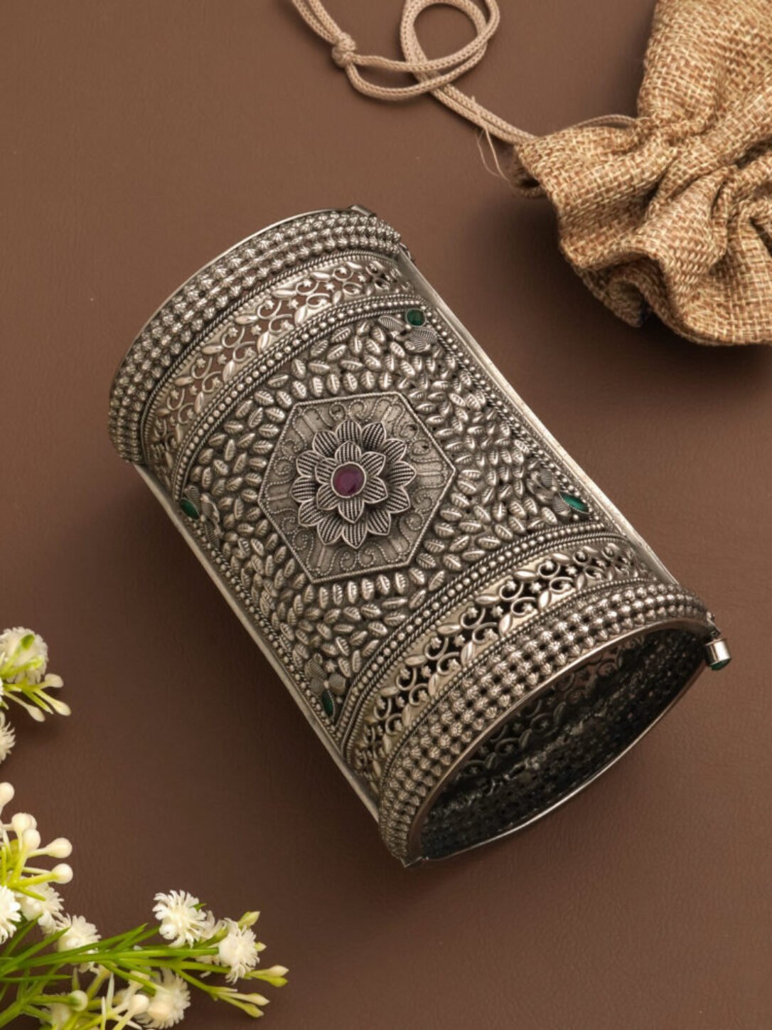 Unisex Rajwadi Germen Silver Kada