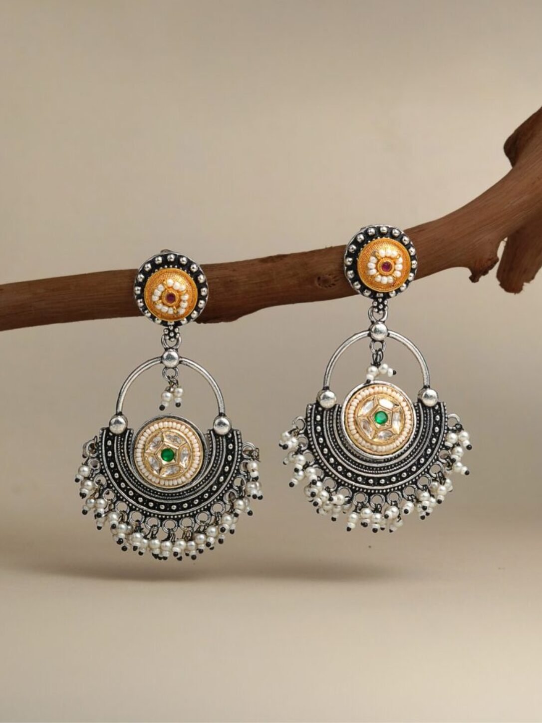 Emerald Pearl Chandbali