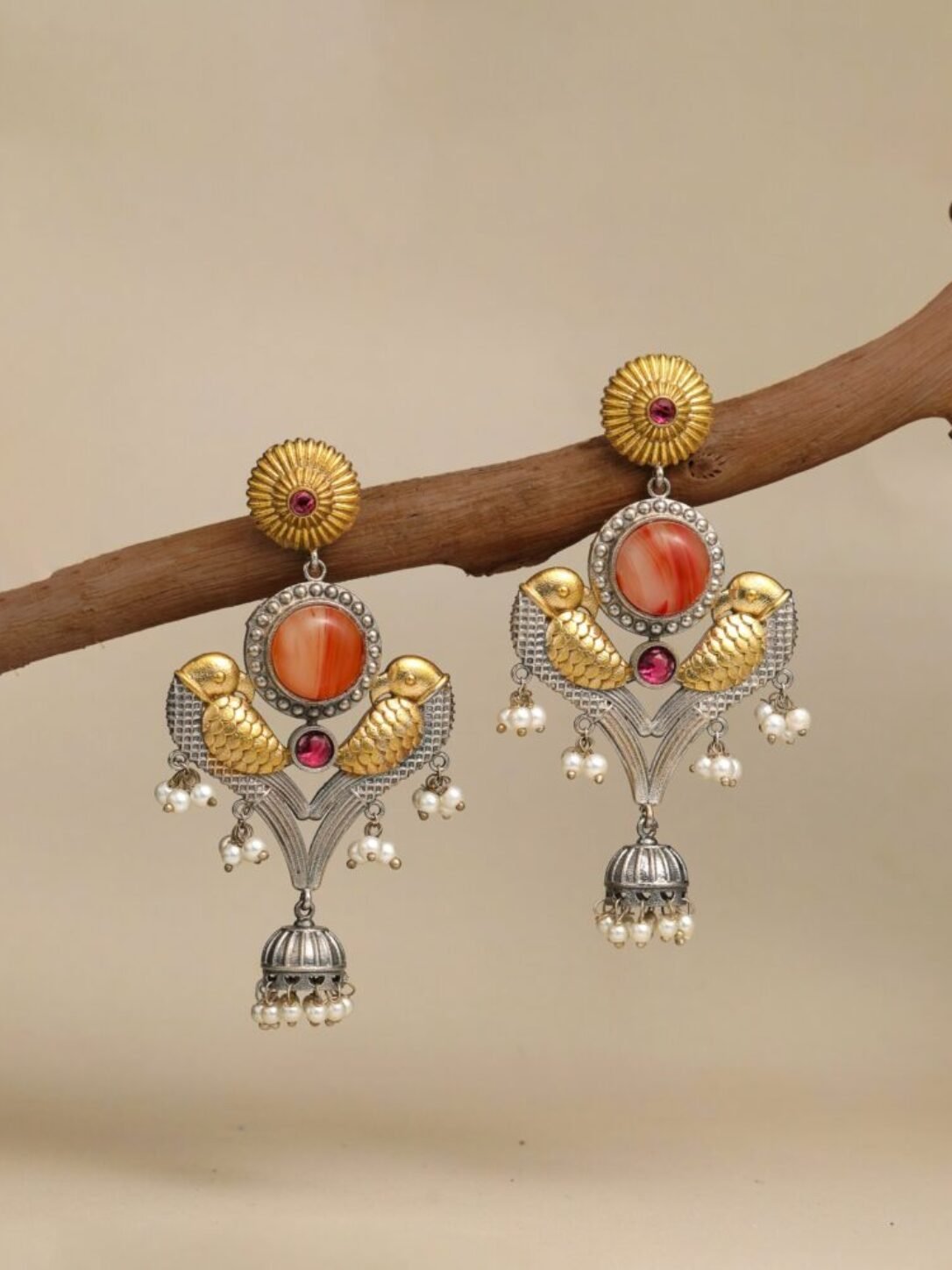 Golden Bird Jhumka
